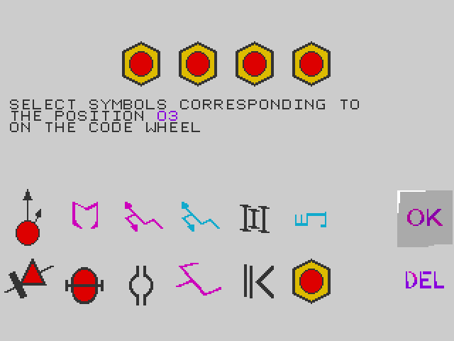 Codewheel copy protection