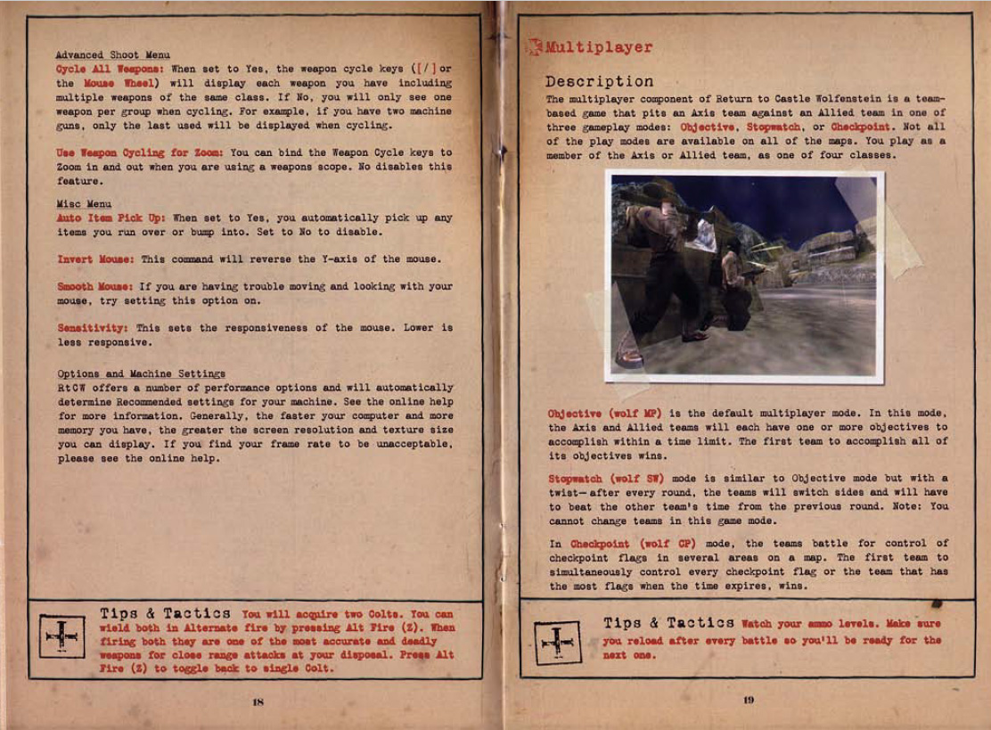 Return to Castle Wolfenstein manual